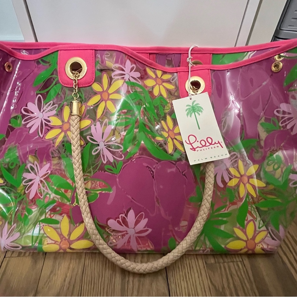 Lilly Pulitzer Pink Floral Tote Bag